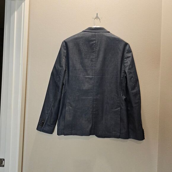 Michael Kors Mens Chambray Two Button Blazer Jacket, Blue, 42 Regular - Picture 10 of 12